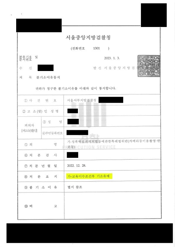 성폭력범죄의처벌등에관한특례법위반 카메라등이용촬영