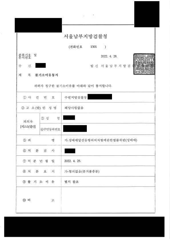 성매매알선등행위의처벌에관한법률위반 성매매