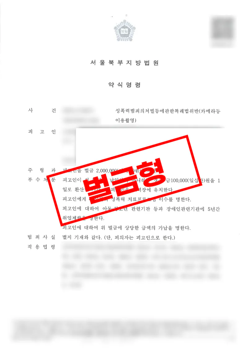 불법촬영 고소대리로 재수사 끝에 유죄 인정 벌금 200만 원 선고