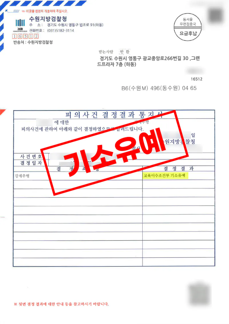 상호 호감으로 오인한 강제추행 사건 기소유예로 마무리